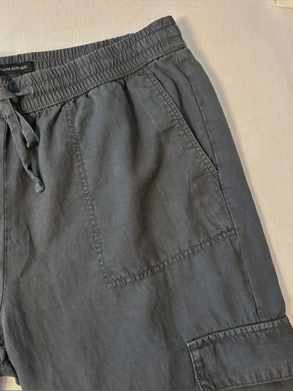 Banana Republic Luxe Lounge Cargo Jogger Pants Charcoal Grey Orca Size L